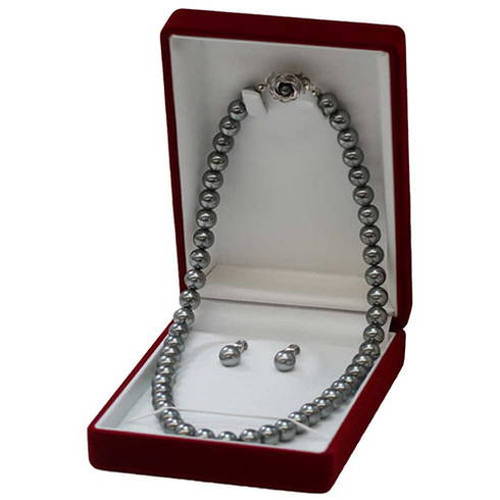 Pure パール 真珠 ネックレス レディース アクセサリー 貝パール 白 ホワイト キスカ グレー 42cm 8mm 0001npsc-001gy(代引不可)【送料無料】