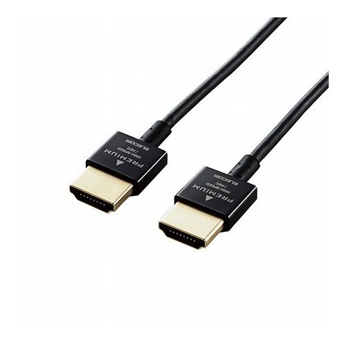 すっきり配線できる3.2mmの超スリムケーブルを採用。4K2K(60P)およびHDRに対応し、18Gbpsの高速伝送で高画質映像と音声を充実に伝送できるPremiumHDMIcable規格認証済み“イーサネット対応PremiumHDMIケーブル”の超スリムタイプ。●18Gbpsの高速伝送で高画質映像と音声を充実に伝送できるPremiumHDMIcable規格認証済みイーサネット対応PremiumHDMIケーブルの超スリムタイプです。●従来品に比べ約46%スリムな3.2mm超スリムケーブルを採用し、すっきりと綺麗に配線可能です。※CAC-HDPSシリーズとの比較●従来品に比べ約75%小さい一体型シェル小型コネクタを採用しています。※CAC-HDPSシリーズとの比較●4K2K(60P)に対応し、滑らかな高解像度映像を伝送可能です。●明暗差を活かした立体感のある映像を伝送することができるHDRに対応しています。●従来のBT.709に比べ、より広い色域をカバーしたBT.2020映像の伝送が可能です。●1本のケーブルで、映像信号と音声信号をデジタルのままで高速伝送するだけでなく、イーサネット信号の双方向通信を実現します。●100Mbpsのイーサネット通信を実現する、HEC(HDMIイーサネットチャンネル)に対応しています。●デジタル音声をテレビなどの表示機器からAVアンプなどの出力機器へ伝送できる、ARC(オーディオリターンチャンネル)に対応しています。●外部からのノイズ侵入を軽減する高周波ノイズ用シールドと、低周波ノイズ用シールドを組み合わせた3重シールド構造です。●ブッシュ部にはノイズを軽減させる効果のある銅箔製テープシールドを採用しています。●サビなどに強く信号劣化を抑える金メッキプラグを採用しています。●EUの「RoHS指令(電気・電子機器に対する特定有害物質の使用制限)」に準拠(10物質)しています。●対応機種:HDMI(タイプA・19ピン)側:HDMI入力端子を持つ液晶テレビ、プラズマテレビ、プロジェクター等、HDMI(タイプA・19ピン)側:HDMI出力端子を持つAV機器、ゲーム機等●規格:PremiumHDMICable認証取得済●コネクタ形状:HDMI(タイプA・19ピン)-HDMI(タイプA・19ピン)●ケーブルタイプ:超(スーパー)スリム●伝送速度:18Gbps●対応解像度:4K×2K(60p)対応●シールド方法:3重シールド●プラグメッキ仕様:金メッキ●ケーブル長:1.5m(コネクタを含む全長)●ケーブル太さ:3.2mm●カラー:ブラック■メーカーエレコム【配送について】こちらはメール便での発送となります。メール便でのお届はポストインです。下記の事項は対応できませんのでご確認ください。■時間指定・到着日指定はできません。■代金引き換えでのお支払いはできません。■お荷物の現在地追跡はできません。※他の商品との同梱不可