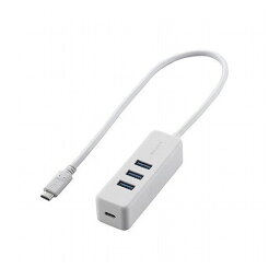 エレコム USB Type C ハブ/USB3.1(Gen1)/USB-Aメス3ポート/PD対応Type-C1ポート/ケーブル30cm/ホワイト U3HC-T431P5WH(代引不可)【送料無料】