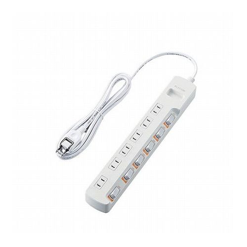 エレコム 省エネタップ/無灯個別スイッチ/雷ガード付/6個口/2.5m/ホワイト T-K5B-2625WH(代引不可)