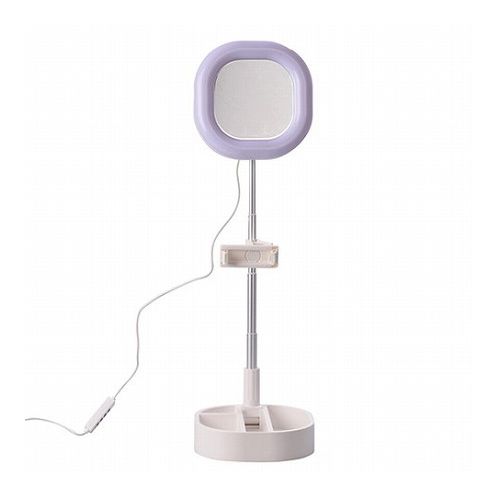 使用後は折りたたんでコンパクトに!持ち運びにも便利。●サイズ:リングライト外径165mm(ミラー付き)/収納時165×165×70mm/全高54cm(4段)/製品重量(約)520g(クリップ・ホルダー含む)●電源:USB給電/光源:LED×84個/出力:5-15W●照明モード:3色(暖光・MIX・白光)/照明調整:8段階/操作:リモコンスイッチ●USBケーブル:約150cm/色温度:3500-6000K/電流:5V/付属ホルダー※固定幅65-88mm(自由回転)/クリップ:専用クリップ(ストッパー付)●主要部材:ABS、アルミ/カラー:ホワイト●原産国:中国●保証:初期不良対応■メーカーエツミ【代引きについて】こちらの商品は、代引きでの出荷は受け付けておりません。【送料について】北海道、沖縄、離島は送料を頂きます。
