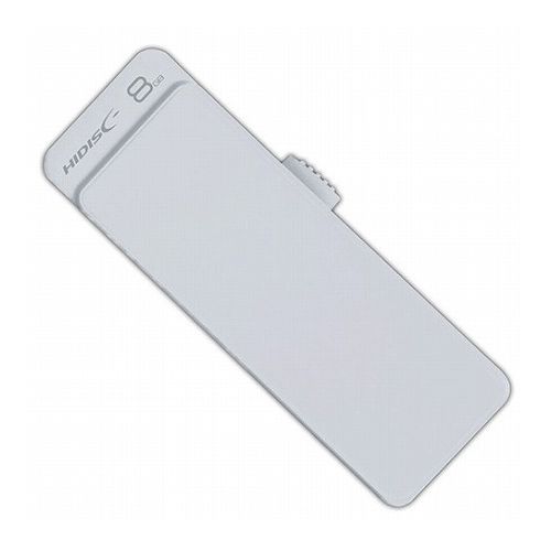 HIDISC USB 2.0 フラッシュドライブ 8GB 白 スライド式 HDUF127S8G2(代引不可)【メール便配送】【送料無料】