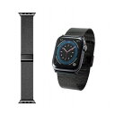 エレコム アップルウォッチ Apple Watch バンド SE 6 5 4 (44mm) SE 3 2 1 (42mm) ステンレス サイズ調整可能 ブラック...