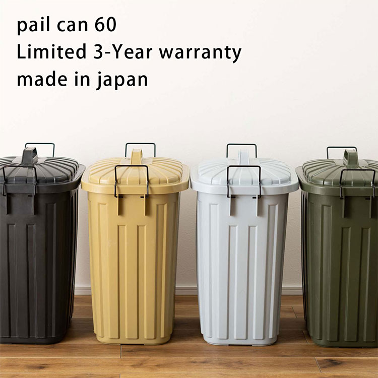 大容量ペールカン60L ペール缶 ゴミ箱 ダストボックス 60L LFS-937 東谷 日本製 大型 キッチン 屋外用 頑丈 スリム 業務用 密閉 ロック可能 ふた付き 収納 アウトドア 男前 ヴィンテージ風 北欧風(代引不可)【送料無料】