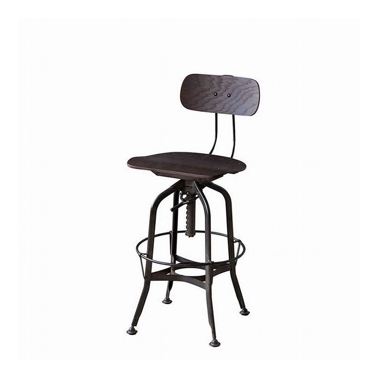 カウンターチェア 幅40.5×奥行49×高さ96.5-108 座面高64-76 積層合板 アッシュ スチール ブラウン ナチュラル(代引不可)【送料無料】