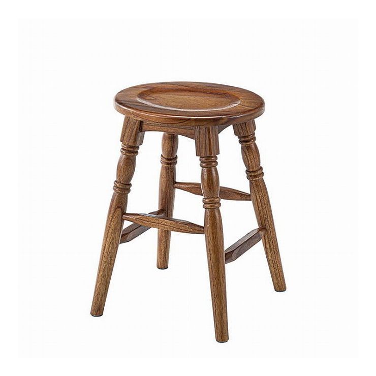 オーバルスツール 幅33×奥行32×高さ45 天然木 ラッカー塗装 ブラウン ホワイト(代引不可)【送料無料】