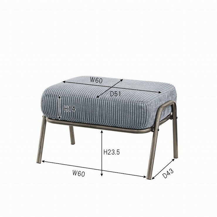 オットマン 幅65×奥行50×高さ41 スチール ポケットコイル ポリエステル(代引不可)【送料無料】 [2]