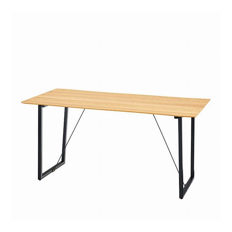 ダイニングテーブル 約幅150×奥行80×高さ73 天然木化粧繊維板 ウォルナット ウレタン塗装 スチール オーク ウォールナット(代引不可)【送料無料】