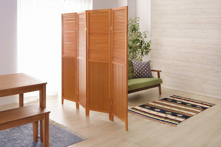 スクリーン4連 幅40×4P×高さ160 天然木 パイン 繊維板 ラッカー塗装(代引不可)【送料無料】 [3]