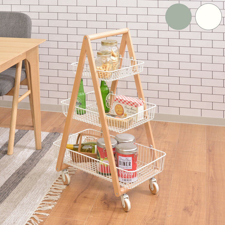 バスケットワゴン ワゴン バスケット キッチンワゴン ガーデンプランター フェイクグリーン 植物 観葉..