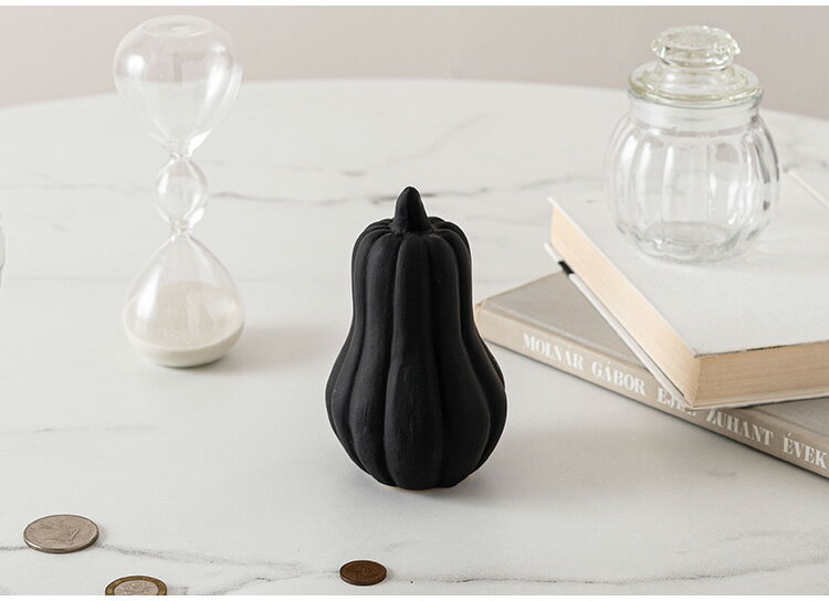 フルーツオブジェ CLY-43 東谷 オブジェ かぼちゃ ひょうたん型 小物 置物 インテリア雑貨 玄関 野菜 陶器 マット仕上げ アート おしゃれ コンパクト 観賞 リビング かわいい 黒 ブラック(代引不可)【送料無料】