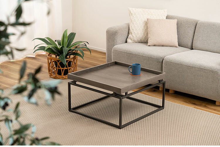 リビングテーブル PT-784 東谷 テーブル センターテーブル リビングテーブル ローテーブル ソファテーブル リビング おしゃれ コーヒーテーブル 天然木 シンプル スチール脚 アイアン シック(代引不可)【送料無料】