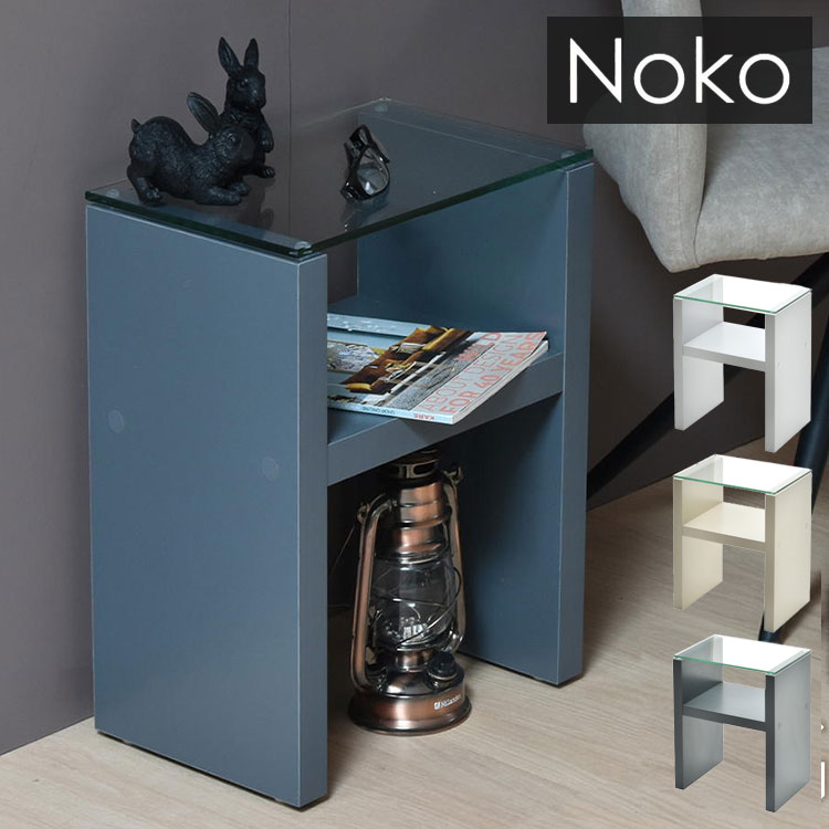 Noko ナイトテーブル シンプルで美しいサイドテーブル 強化ガラス使用ナイトテーブ...