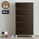 選べる7色 日本製 収納ケース チェスト 幅54cm ワイド5段 ルームス シェード ROOM'S shade リビングチェスト サニタリー 収納ボックス 衣装ケース タンス クローゼット 押入れ 押し入れ サンカ(代引不可)【送料無料】(3)