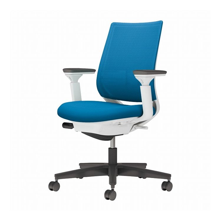 【メーカー直送】 コクヨ オフィスチェア 椅子 イス チェア ミトラ2 可動肘 ランバー付 ホワイトグレー ターコイズ C04-B132MW-E1T4T42 (代引不可)【送料無料】(3)