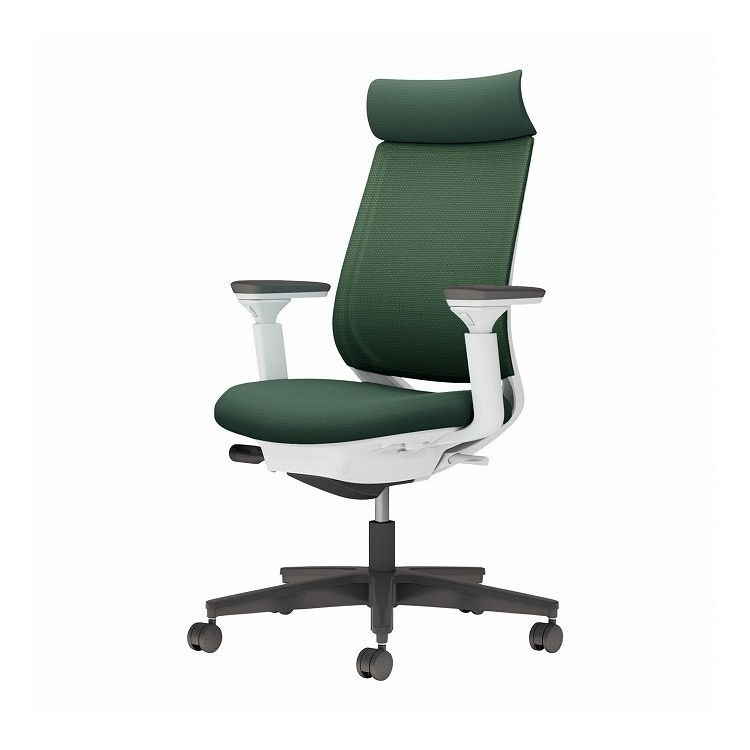 【メーカー直送】 コクヨ オフィスチェア 椅子 イス チェア ミトラ2 可動肘 ホワイトグレー ディープグリーン(代引不可)【送料無料】
