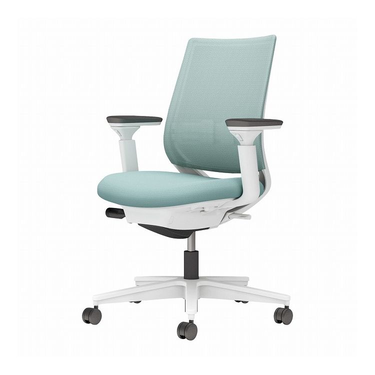 【メーカー直送】 コクヨ オフィスチェア 椅子 イス チェア ミトラ2 可動肘 ランバー付 ホワイトグレー アッシュターコイズ C04-W132MW-E139392 (代引不可)【送料無料】