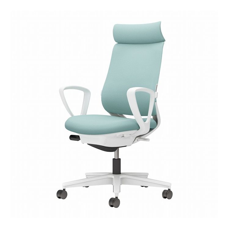 【メーカー直送】 コクヨ オフィスチェア 椅子 イス チェア ミトラ2 サークル肘 ランバー付 ホワイトグレー アッシュターコイズ(代引不可)【送料無料】(3)