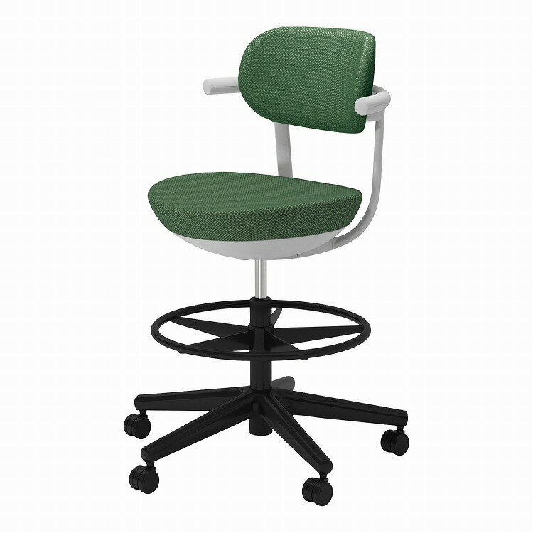 コクヨ 【メーカー直送】カジュアルチェア パロ ハイタイプ 背クッションタイプ ハイタイプ 本体ライトグレー ブラック脚 背座同色 C07-B21CU-E2Q6Q61 フローリング用 ディープグリーン・ディープグリーン(代引不可)【送料無料】