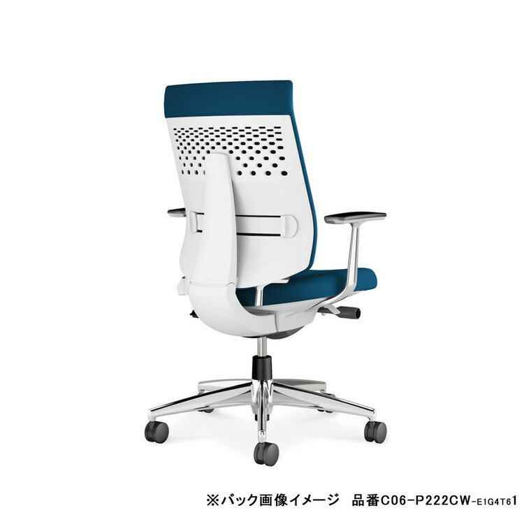 コクヨ 【メーカー直送】オフィスチェア ウィザード4 ハイバック 肘なし アルミポリッシュ脚 本体ブラック C06-P202CW-BKG4T61 カーペット用 プルシアンブルー(代引不可)【送料無料】 [2]