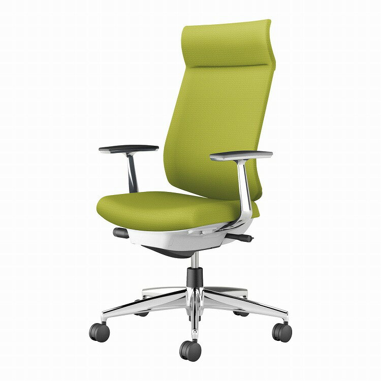 コクヨ 【メーカー直送】オフィスチェア ウィザード4 アディショナルバック アルミ肘 アルミポリッシュ脚 本体ホワイトグレー C06-P422CU-E1G4Q41 フローリング用 ライトオリーブ(代引不可)【送料無料】