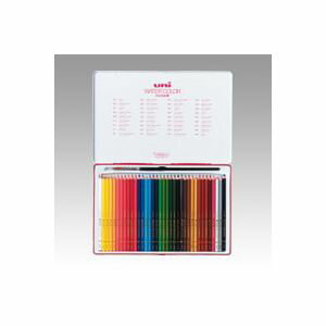 三菱鉛筆 ウォーターカラー 36色 UWC36CJANコード：490277838635436色セット水彩色鉛筆6角軸重量:633gサイズ:縦214mm×横322mm×厚さ18mm書き味はしっとりなめらか。ぬらした筆を使えばさらに味わい深い仕上がり。【特長】・ソフトでなめらかなタッチ・発色がよく、抜群の着色性・色の重ね塗りやブレンド（混色）がきれいにできます。・ボカシや、油絵風タッチの表現も味わえます。・色の退行や変色が少ないのが特長です。【カラー】ホワイト、レモンイエロー、レモン、カナリーイエロー、オレンジイエロー、ライトオレンジダークオレンジ、バーミリオン、ペイルジェラニウムレーキ、ダークカーマイン、ライトカーマインローズカーマイン、ブルーバイオレット、プルシアンブルー、ライトコバルトブルーライトブルー、ダークフタロブルー、ビリジャン、アップルグリーン、モスグリーンサップグリーン、ナイトグリーン、オリーブグリーン、ダークセピア、バンダイクブラウンローアンバー、インディアンレッド、ベネチアンレッド、ポンペインレッド、バーントオーカーブラウンオーカー、ゴールドオーカー、オーカー、ブラック、コールドグレー、コールドグレー【送料について】北海道、沖縄、離島は送料を頂きます。