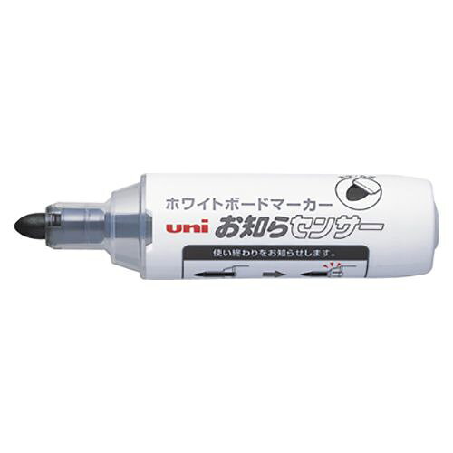 三菱鉛筆 ホワイトボードマーカー 黒 PWB2007M 24JANコード：4902778771631明確に使い終わりを知らせるセンサー付きで、取替え時期が分かる。直液タイプのように、かすれず、最後までしっかり鮮やかに筆記可能。新インクの開発で安定した消去性(描線経時後も良好)。耐久性の高いペン芯。用途に合わせて丸芯と角芯を使い分け可能。エコマーク認定商品●使い終わりがはっきり見えますので買い替え時期が分かります。●色:黒●タイプ:太字丸芯●太さ×長さ(mm):26.0×116【送料について】北海道、沖縄、離島は送料を頂きます。