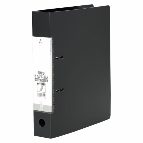 リヒト Dリングファイル A4S 黒 G2240-24JANコード：4903419176051寸法:幅 56mm ×奥行 265mm × 高さ 306mm収容量:コピー用紙450枚サイズ:A4材質:表紙/ポリプロピレン、綴じ具/スチール素材:P.P.書類の抜き差しがしやすく、書類の端もそろうDリングファイル。表紙の裏側に便利なポケット、棚からスムーズに取り出しができるフィンガーホール付き。両手で開けるリングです。●カラー／黒●サイズ／A4タテ●寸法／タテ306×ヨコ265×背幅56mm●とじ厚／45mm●収容枚数／約450枚●表紙厚／1.6mm●リング内径／45mm●表紙材質／再生PP50％●穴数／2穴（80mmピッチ）●紙押さえ具付き●背見出し紙は抜き差し可能●単位／1冊●メーカー品番／G2240-24【送料について】北海道、沖縄、離島は送料を頂きます。