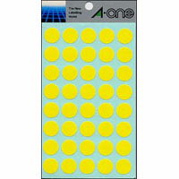 エーワン カラーラベル 15mm丸 黄 1 冊 07024 文房具 オフィス 用品