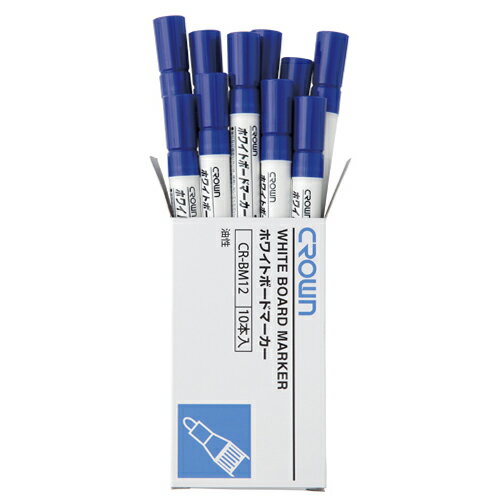 クラウン ボードマーカー中字 青 10本 1 箱 CR-BM12-BLX10 文房具 オフィス 用品