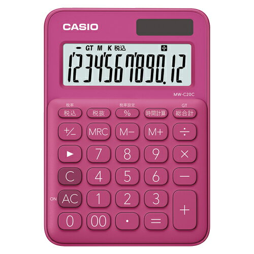 カシオ カラフル電卓 ミニジャストタイプ ビビットピンク 1台 カシオ カラフル電卓 ミニジャストタイプ ビビットピンク 1台