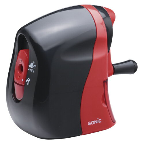 ソニック 手動鉛筆削り かるハーフ 黒赤 1台