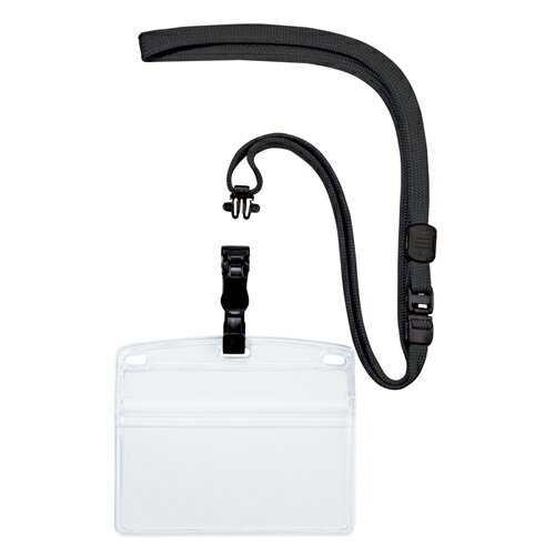 オープン工業 吊り下げ名札　脱着式　ヨコ特大　10枚　黒 NL-6-BK 1袋【送料無料】