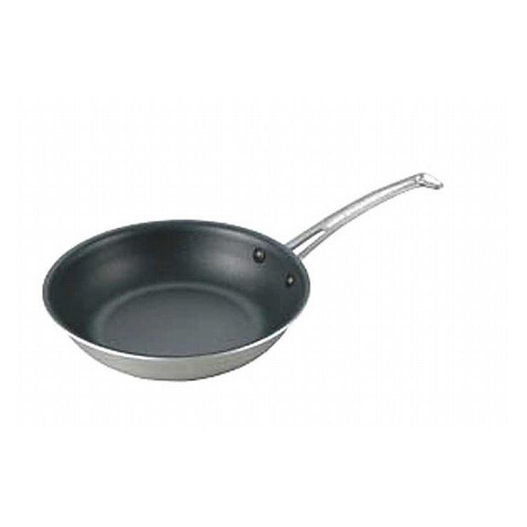 中尾アルミ製作所 キングフロン フライパン 浅型 18cm 350091JANコード：4571335094249規格：規格18cmサイズ：内径×深さ t=板厚φ180×40mm t=3.0mmサイズ容量1：φ180×40mm t=3.0mm材質：本体:ステンレス・アルミ2層鋼 3層ハードコートフッ素加工 　　　ハンドル:耐熱ステンキャスト製生産地：日本IH調理の弱点は、調理器と接する鍋底のみが加熱し、側面への熱の伝わりが弱いことだが、キングフロンは外側にステンレス、中心に極厚のアルミをはさむことで、側面への熱伝導率の良さを可能にした。トップはセラミック配合の3層ハードコートフッ素加工樹脂。同じ加工樹脂でも、特に上質な素材を使用しているため、耐久性にすぐれる。てこの原理で操作性を追求した取っ手の端部と、熱を拡散するために二股に分かれた独自のデザイン。 キングフロンフライパン 【送料について】北海道、沖縄、離島は送料を頂きます。