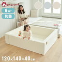 popomi ポポミ サークルマット 6WAY マット プレイヤード ベビーマット 赤ちゃん ベビー 子供 キッズ ベビーゲート 折りたたみ 防水 外寸 幅120cm 奥行140cm 高さ40cm 厚さ4cm Lサイズ(代引不可)【送料無料】