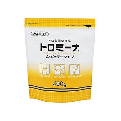 商品概要メーカー：ウエルハーモニー商品名：【軽】トロミーナレギュラータイプ（400g）区分：食品内容量：400g商品概要：粘度安定性に優れた標準タイプ。（トロミーナIVer2の後継品）JANコード：4942223251509商品コード：113500188商品の特徴いつもと同じような粘度で、いつでもどこでも水分補給・お食事を楽しみたい方に適したトロミ剤です。トロミ剤撹拌後、10分経過後のとろみと長時間放置したとろみを比較しても、ほぼ同じ粘度でご提供できます。したがって、とろみの粘度調整が難しいと思われる方に適したトロミ剤です。原材料／成分／素材／材質デキストリン・増粘多糖類・ph調整剤栄養成分100g当りエネルギー253kcalたんぱく質0．7g脂質0g炭水化物（糖質61．4g食物繊維24．6g）灰分5．7gナトリウム1490mgカリウム1650mgカルシウム10．4mgリン51．1mg鉄分0．2mg塩分相当量3．78g味／香り無味賞味期限／使用期限（製造から）2年原産国・製造国日本製使用方法／召し上がり方飲み物などにトロミ剤を入れて、かき混ぜながら溶かすと、約2分〜3分でとろみがつきます。添加量の目安は素材によって異なりますが、100mL当り約1．5g添加ではちみつ状になります。発売元／製造元／輸入元ウエルハーモニー※予告なくパッケージリニューアルをされる場合がございますがご了承ください。※パッケージ変更に伴うご返品はお受け致しかねます。※メーカーの都合により予告なくパッケージ、仕様等が変更となる場合がございます。※当店はJANコードにて管理を行っている為、それに伴う返品、交換等はお受けしておりませんので事前にご了承の上お買い求めください。【送料について】北海道、沖縄、離島は送料を頂きます。