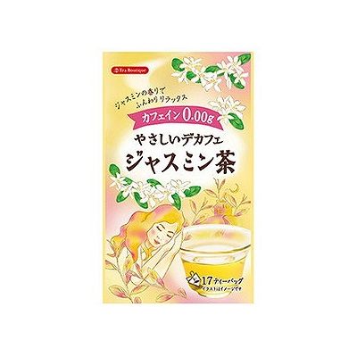 商品概要メーカー：日本緑茶センター商品名：【軽】やさしいデカフェジャスミン茶（1．3g×17包）区分：食品内容量：1．3g×17包商品概要：ジャスミンの香りでふんわりリラックスJANコード：4975723027251商品コード：124429726商品の特徴ジャスミンの香りがふんわり。渋みが少なく爽やかな味わいで、食後はもちろん、おやすみ前にも。カフェイン0．00g「やさしいデカフェ」シリーズは、「超臨界二酸化炭素抽出法」という安全な方法で、カフェインを除去しています。原材料／成分／素材／材質緑茶、ティーフラワー（茶の花）、香料賞味期限／使用期限（製造から）2年使用方法／召し上がり方【ホット】1．あらかじめ温めたカップにティーバッグを1つ入れます。2．熱湯約150ccを注ぎ入れ、ソーサーなどで蓋をして1分30秒蒸らします。3．ティーバッグを軽く振り、取り出してからお召し上がり下さい。※アイスティーの場合は半分のお湯で浸出し、氷のたっぷり入ったグラスに一気に注ぎいれてください。保存方法直射日光、高温多湿な場所を避けて常温で保存してください。使用上の注意○抽出後は、当日中にお飲み下さい。○熱湯の取り扱いには十分ご注意下さい。○虫害を避けるため、開封後はチャックをしっかりと閉め、湿気が入らないように保管し、なるべくお早めにお召し上がりください。発売元／製造元／輸入元日本緑茶センター※予告なくパッケージリニューアルをされる場合がございますがご了承ください。※パッケージ変更に伴うご返品はお受け致しかねます。※メーカーの都合により予告なくパッケージ、仕様等が変更となる場合がございます。※当店はJANコードにて管理を行っている為、それに伴う返品、交換等はお受けしておりませんので事前にご了承の上お買い求めください。【送料について】北海道、沖縄、離島は送料を頂きます。