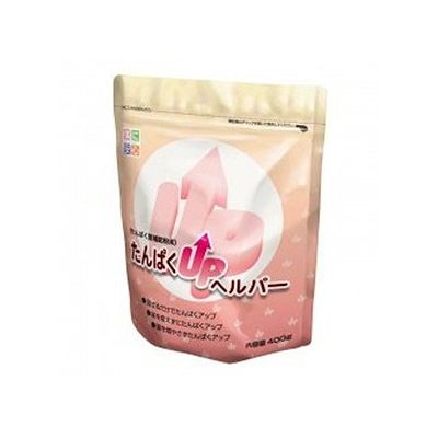 商品概要メーカー：キッセイ薬品工業商品名：【軽】たんぱくUP（アップ）ヘルパー（400g）区分：食品内容量：400g商品概要：毎日の食事に混ぜるだけ。十分に食事が取れない時や低栄養の方の栄養状態改善に。食事量を増やさずに、手軽においしくたんぱく質を補給することができます。JANコード：4987051991715商品コード：105003094商品の説明●お粥、みそ汁、ミキサー食などの料理や飲み物に混ぜるだけで、手軽にたんぱく質を補給することができます。●消化吸収に優れた栄養価の高いホエ（乳清）たんぱく質を使用しています●無味無臭に近いので、料理の味や風味を損ないません●食事摂取量の少ない方にも、食事量を増やすことなく、たんぱく質を補給することができます●粉末タイプで溶解性に優れています使用上の注意●必要に応じてかかりつけの専門の医師、管理栄養士等にご相談の上、適切にご使用ください。●乳・大豆由来の成分にアレルギーを示す方は使用しないでください。●粉末をそのまま食べないでください。●原料由来の沈殿や浮遊物が残ることがありますが、品質には問題ありません。●製品の特性上、加熱により、たんぱく質が凝集する場合がありますが、品質には問題ありません。●開封後は、密閉してお早めにお使いください。保存方法直射日光、高温多湿を避け、常温で保存してください。使用方法毎日の食事に混ぜるだけ料理や飲み物にたんぱくUPヘルパーを加え、スプーン等でよくかき混ぜて召し上がりください成分【原材料】乳清たんぱく質、レシチン、（原材料の一部に乳、大豆を含む）【栄養成分】100gあたりエネルギー（kcal）373，水分（g）5．9，たんぱく質（g）92．5，脂質（g）0．3，炭水化物（g）0，ナトリウム（mg）561，カリウム（mg）68．9，カルシウム（mg）82．5，リン（mg）46．6，食塩相当量（g）1．4賞味期限／使用期限（製造から）1年6か月メーカー名キッセイ薬品工業内容量400g商品区分食品※予告なくパッケージリニューアルをされる場合がございますがご了承ください。※パッケージ変更に伴うご返品はお受け致しかねます。※メーカーの都合により予告なくパッケージ、仕様等が変更となる場合がございます。※当店はJANコードにて管理を行っている為、それに伴う返品、交換等はお受けしておりませんので事前にご了承の上お買い求めください。【送料について】北海道、沖縄、離島は送料を頂きます。