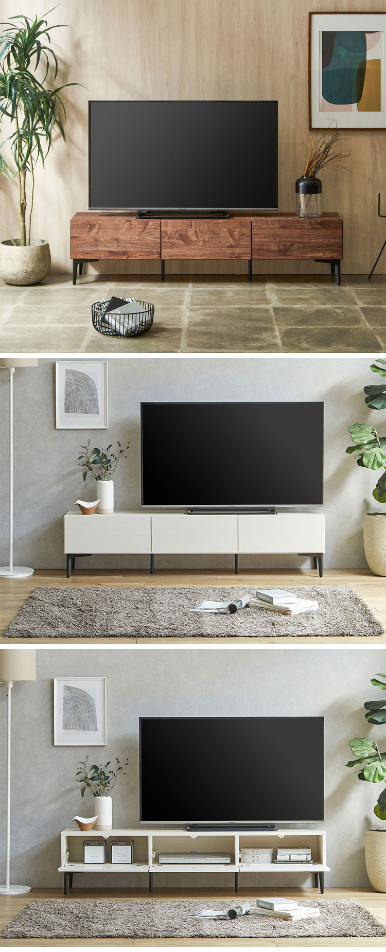 テレビ台 幅160 完成品 日本製 フィスバ おしゃれ ガラス扉タイプ ナチュラル ブラウン ホワイト ローボード セラミック 脚付き テレビ台 木製 テレビボード TV台 TVボード テレビラック 国産家具 (代引不可)【送料無料】 [2]