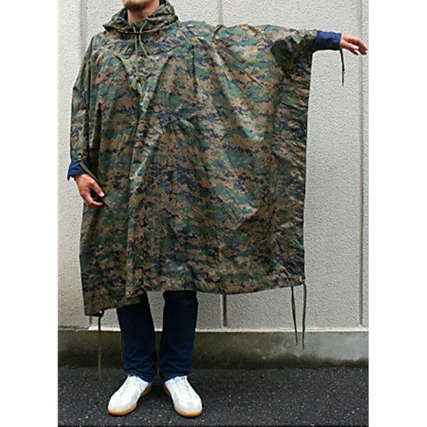 ミリタリーナイロポンチョ JE003NN MARPAT（防水加工 ） (代引不可)