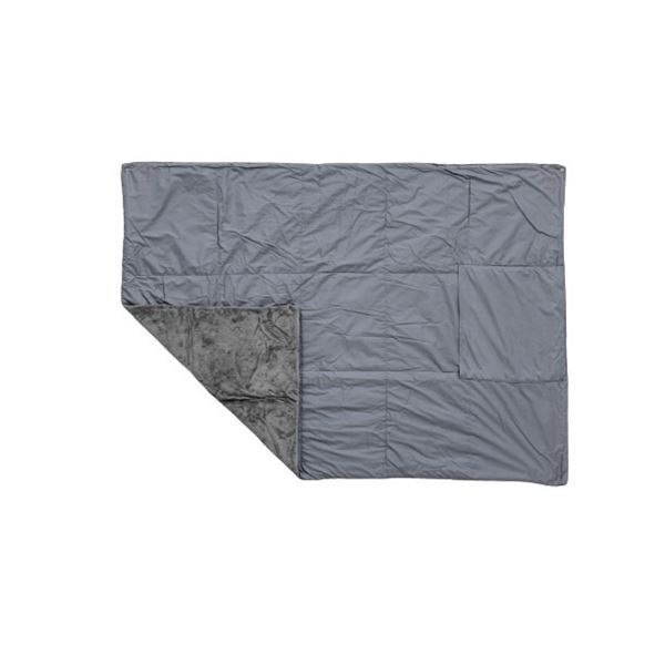 ハーフケット 約100×140cm グレー 吸湿発熱 撥水 抗菌 防臭 防ダニ コンパクト収納 超軽量 カポック綿 あったか アウトドア