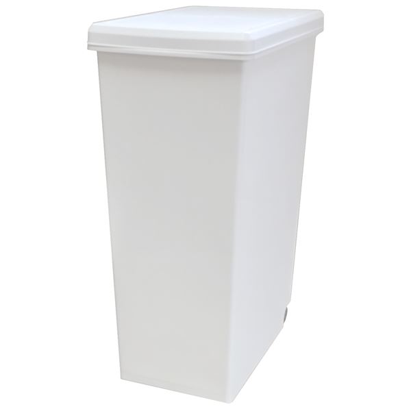 フタの高さを抑えるスライドペール 45L ホワイト 1個 抗菌素材配合 完成品 (代引不可) [2]