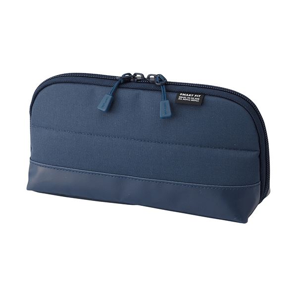 （まとめ）リヒトラブ SMART FITACTACT ワイドオープンペンケース ネイビー A-7688-11 1個【×5セット】..