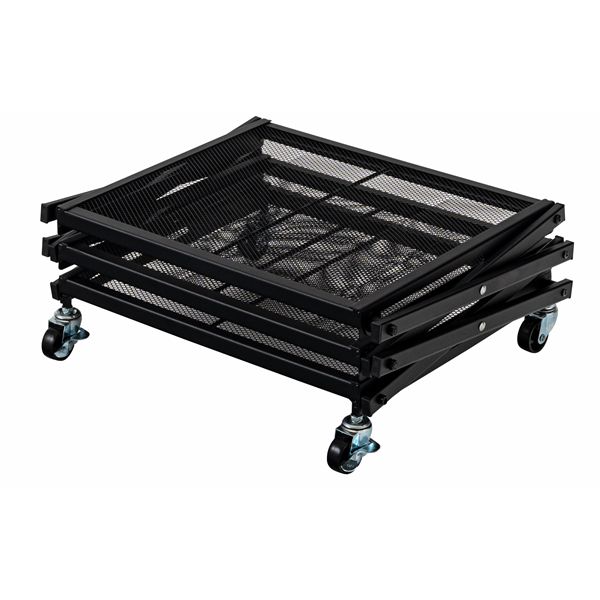 フォールディングラック ブラック （約W45×D34×H53／66cm） 完成品