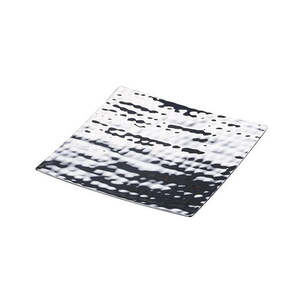 ヤマコー 用美 業務用 新・ステンレス槌目四方皿 5寸 yamaco24805