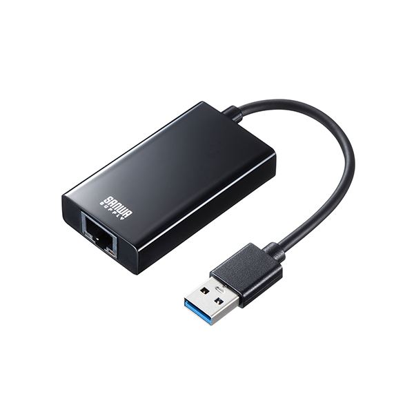 サンワサプライ USB3.2-LAN変換アダプタ(USBハブポート付・ブラック) USB-CVLAN3BKN