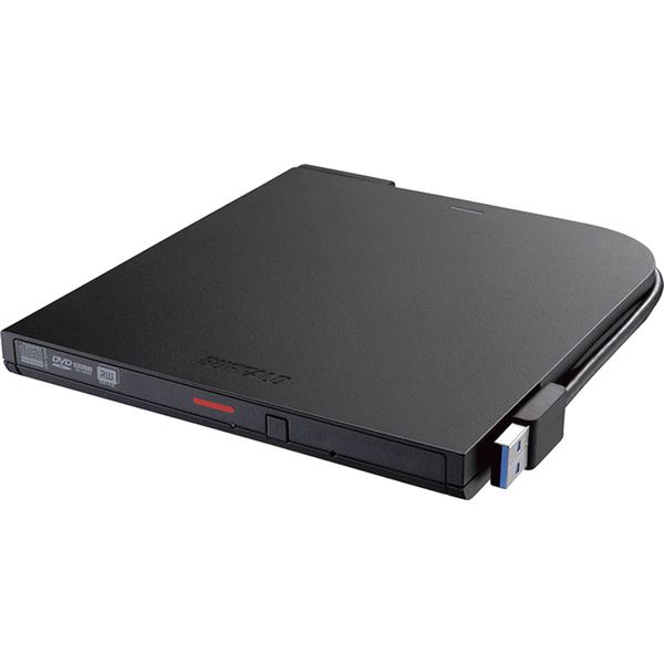 リコメン堂のバッファロー USB3.2(Gen1)ポータブルDVDドライブType-Cケーブル/再生・書込みソフト添付 DVSM-PTC8U3-BKB (代引不可)|詳細画像