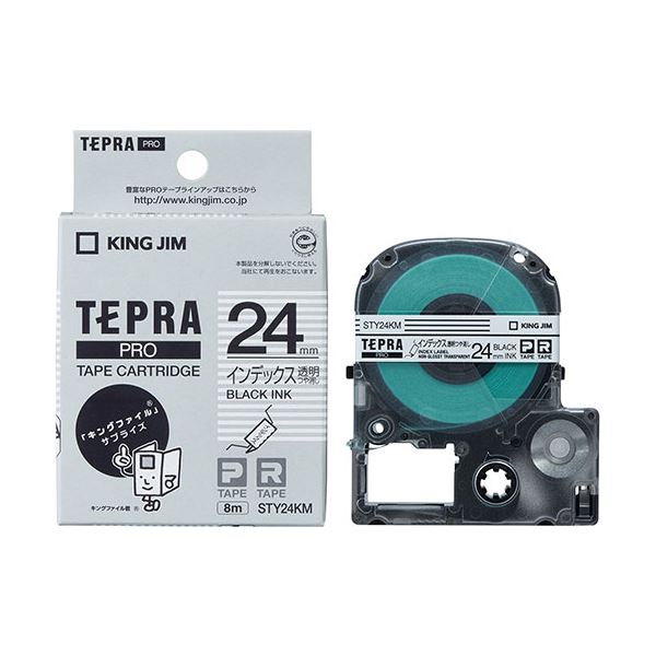 KING JIM(キングジム) テプラPROテープ インデックスラベル 透明 KJ-STY24KM (代引不可)