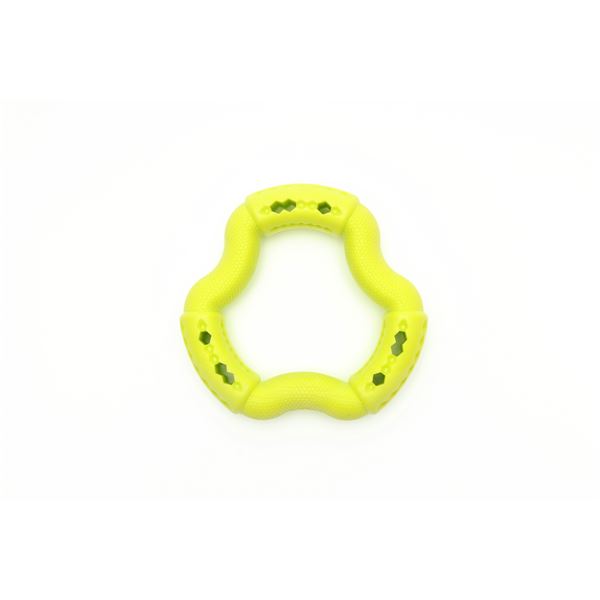 リコメン堂の（まとめ）ハウンズ フープ イエロー【×3セット】 (犬用玩具)｜アングル2