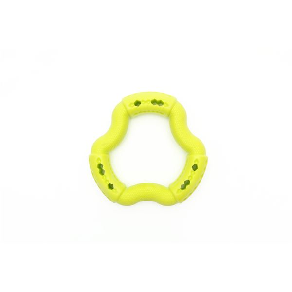 リコメン堂の（まとめ）ハウンズ フープ イエロー【×3セット】 (犬用玩具)｜アングル3